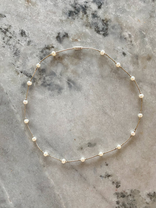 Vintage Pearl and Silver Choker