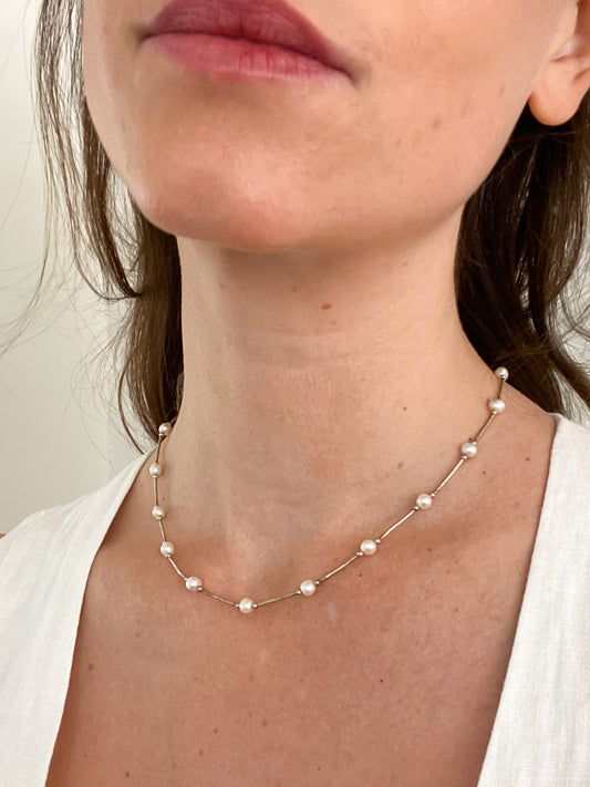 Vintage Pearl and Silver Choker
